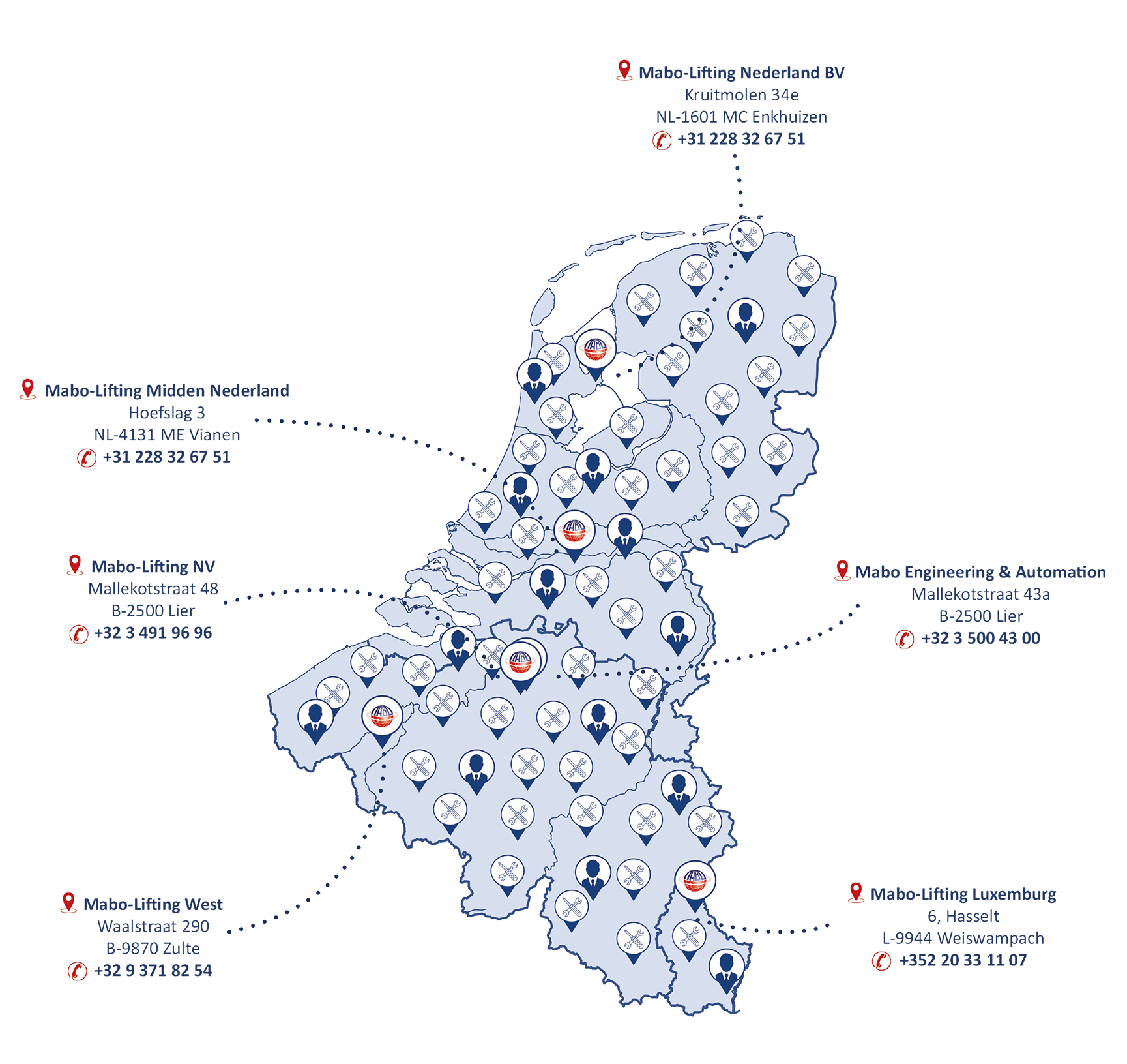 mabo benelux map